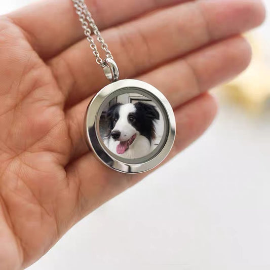 Custom Pet Memorial Keychain – Photo + Fur Keepsake Locket, Personalized Engraved Name Tag, Dog Cat Ash Holder Keyring