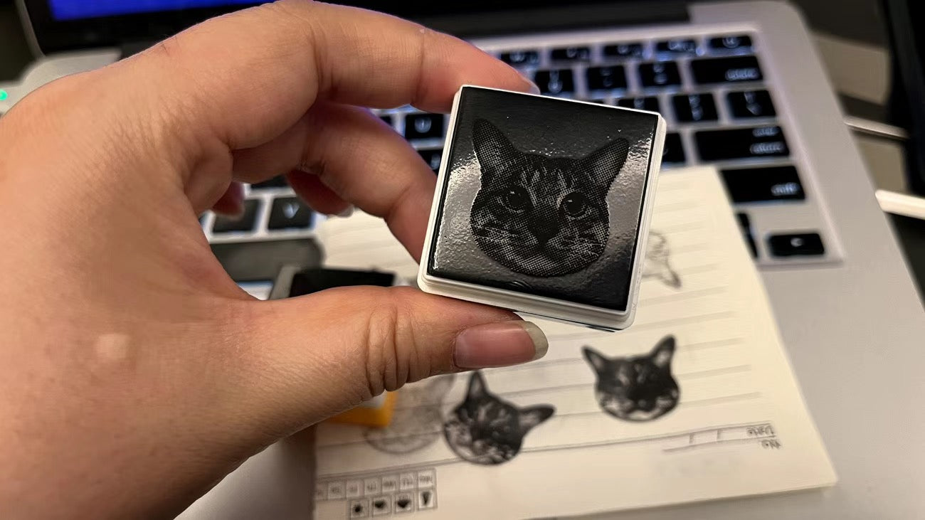 Custom Pet Stamp - Personalized Cat Dog Face Rubber Stamp with Name | Pet Portrait Stamp | Cute Animal Stamp Gift for Pet Lovers
