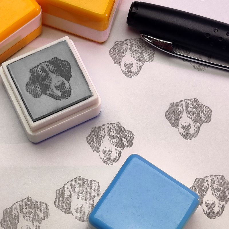 Custom Pet Stamp - Personalized Cat Dog Face Rubber Stamp with Name | Pet Portrait Stamp | Cute Animal Stamp Gift for Pet Lovers