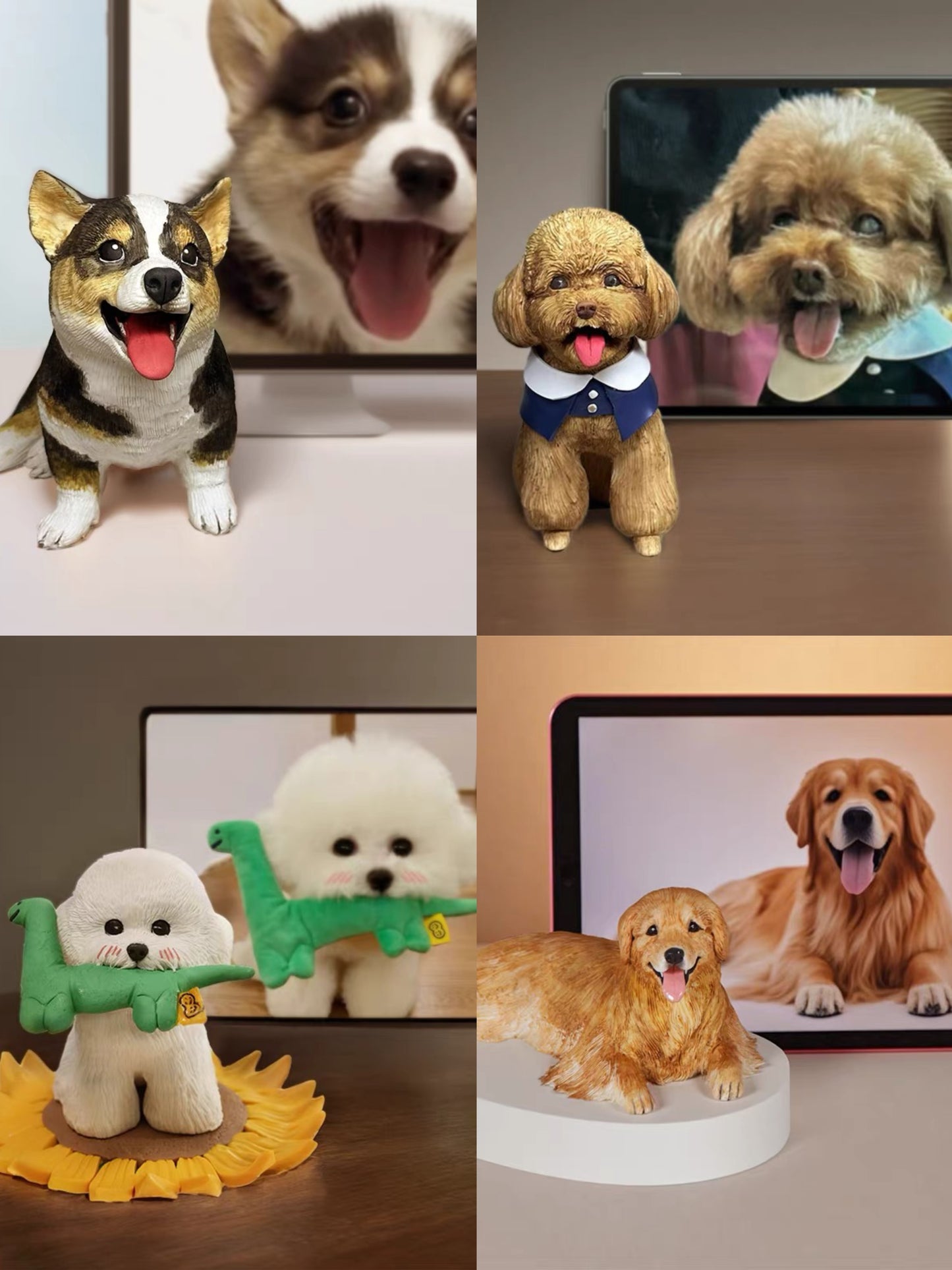Custom Pet Sculpture from Photo – Handmade Dog Figurine – Personalized Polymer Clay Animal Statue – Pet Memorial Gift – Dog Keepsake