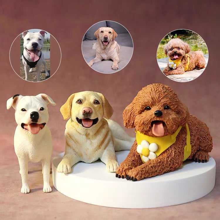 Custom Pet Sculpture from Photo – Handmade Dog Figurine – Personalized Polymer Clay Animal Statue – Pet Memorial Gift – Dog Keepsake
